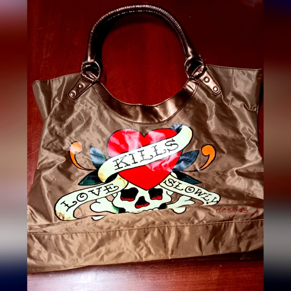 Ed Hardy Skull over the shoulder purse